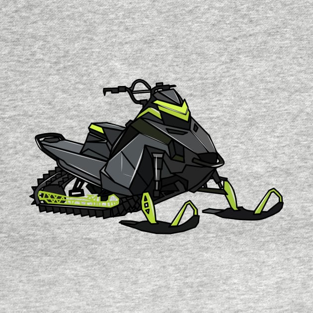 Snowmobile cartoon illustration by Miss Cartoon